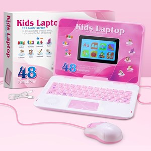 لپ تاپ آموزشی 48 کاره صورتی Kids' educational laptop_اسباب بازی