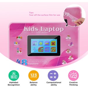 لپ تاپ آموزشی 48 کاره صورتی Kids' educational laptop_اسباب بازی
