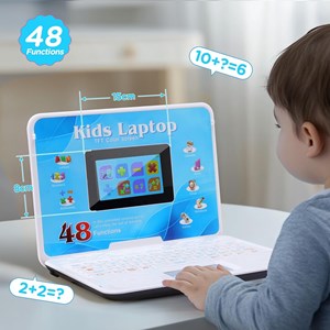 لپ تاپ آموزشی 48 کاره آبی Kids' educational laptop_اسباب بازی