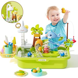 اسباب بازی سینک ظرفشویی و قلاب ماهیگیری 39 قطعه مدل 810 Vegetable Washing Basin_اسباب بازی