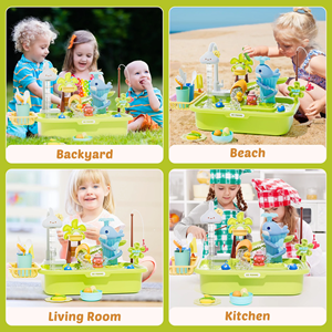 اسباب بازی سینک ظرفشویی و قلاب ماهیگیری 39 قطعه مدل 810 Vegetable Washing Basin_اسباب بازی