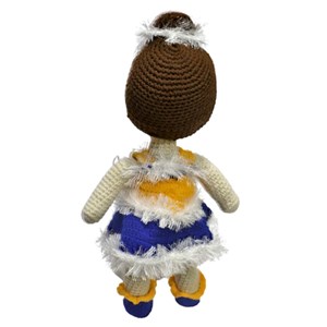 عروسک دست ساز بافتنی مدل دختر لباس بنفش_اسباب بازی