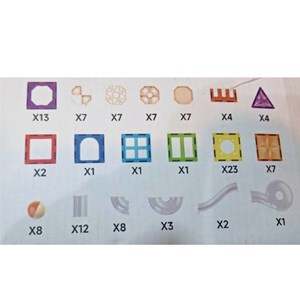 اسباب بازی ساختنی تایل مگنتی 118 قطعه مدل 10061 Magic Magnetic Blocks_اسباب بازی