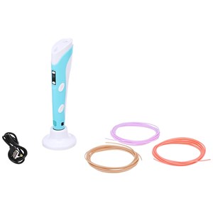 قلم طراحی سه بعدی با نمایشگر LCD و 3 عدد فیلامنت PLA رنگ آبی_اسباب بازی