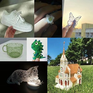 قلم طراحی سه بعدی با نمایشگر LCD و 3 عدد فیلامنت PLA رنگ آبی_اسباب بازی