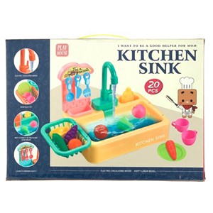 اسباب بازی سینک ظرفشویی 20 قطعه kitchen sink کد 6060_اسباب بازی