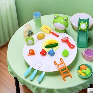 اسباب بازی سینک ظرفشویی و قلاب ماهیگیری 30 قطعه طرح قورباغه_اسباب بازی