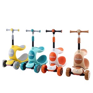 اسکوتر سه چرخه چند کاره SCOOTER 3 in 1 با چرخ های چراغدار ژله ای_اسباب بازی