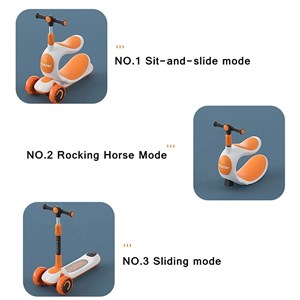 اسکوتر سه‌ چرخه چند کاره SCOOTER 3 in 1 با چرخ های چراغدار ژله ای_اسباب بازی