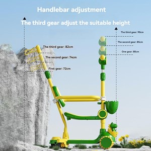 اسکوتر 3 کاره صندلی دار تاشو با 5 چرخ چراغدار و موزیکال رنگ صورتی_اسباب بازی