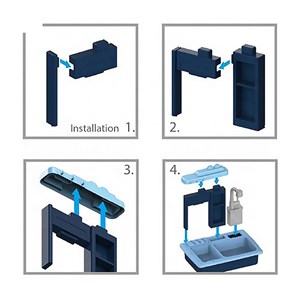 اسباب بازی سینک ظرفشویی 22 قطعه پمپ دار با قابلیت تغییر رنگ ظروف Change color_اسباب بازی