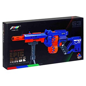 تفنگ اسباب بازی مسلسل تیر اسفنجی با پایه مدل Epic Rage gun G3
