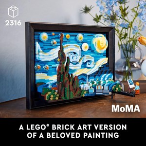 لگو قاب عکس ون گوگ شب پر ستاره (3D دیواری) 2316 قطعه مدل Vincent Van Gogh The Starry Night_Building 9907_اسباب بازی