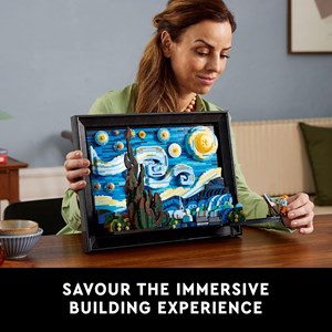 لگو قاب عکس ون گوگ شب پر ستاره (3D دیواری) 2316 قطعه مدل Vincent Van Gogh The Starry Night_Building 9907_اسباب بازی
