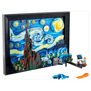 لگو قاب عکس ون گوگ شب پر ستاره (3D دیواری) 2316 قطعه مدل Vincent Van Gogh The Starry Night_Building 9907_اسباب بازی