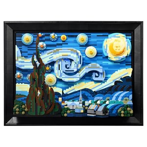 لگو قاب عکس ون گوگ شب پر ستاره (3D دیواری) 2316 قطعه مدل Vincent Van Gogh The Starry Night_Building 9907_اسباب بازی