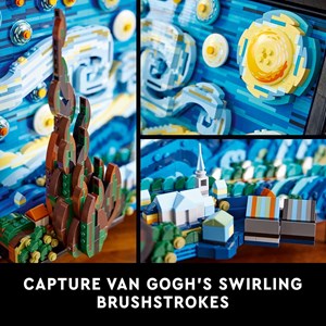 لگو قاب عکس ون گوگ شب پر ستاره (3D دیواری) 2316 قطعه مدل Vincent Van Gogh The Starry Night_Building 9907_اسباب بازی