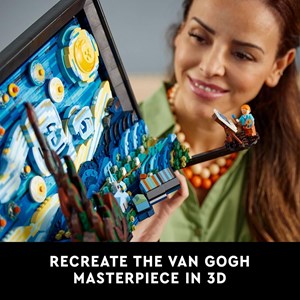 لگو قاب عکس ون گوگ شب پر ستاره (3D دیواری) 2316 قطعه مدل Vincent Van Gogh The Starry Night_Building 9907_اسباب بازی