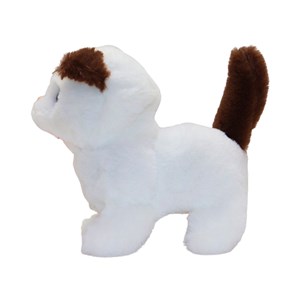 گربه خانگی به همراه قفس و وسایل آرایشی رنگ سفید قهوه ای کد 1062_اسباب بازی