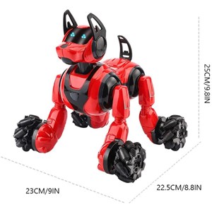 ربات اسباب بازی سگ هوشمند با دو کنترل دستی و مچی در سه رنگ مدل Stunt RC Robot Dog 666-800A