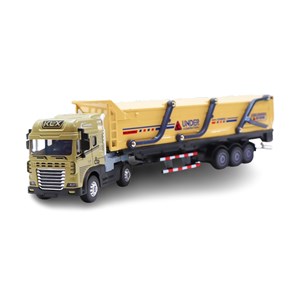 ماشین تریلی فلزی موزیکال با چراغ روشن و کانکس بازشو_اسباب بازی