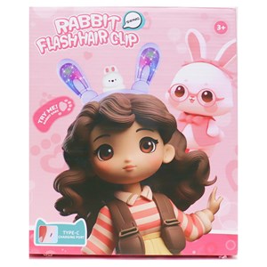 تل سر خرگوشی شارژی موزیکال چراغدار با گوش‌ های متحرک مدل 85039_اسباب بازی