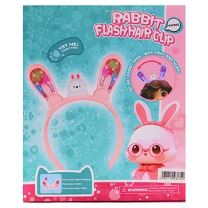 تل سر خرگوشی شارژی موزیکال چراغدار با گوش‌ های متحرک مدل 85039_اسباب بازی