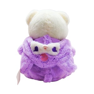 عروسک پولیشی اورجینال خرس کلاه دار بنفش 26 سانتی_اسباب بازی