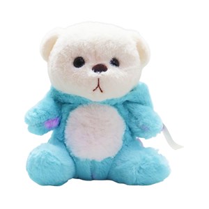 عروسک پولیشی اورجینال خرس کلاه دار آبی فیروزه ای 26 سانتی_اسباب بازی