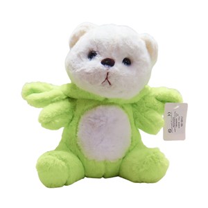 عروسک پولیشی اورجینال خرس کلاه دار سبز 26 سانتی_اسباب بازی