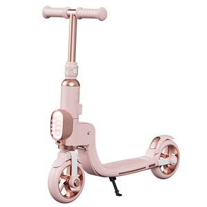 اسکوتر تاشو چراغدار با ترمز عقب و بدنه آلومینیومی رنگ صورتی_اسباب بازی