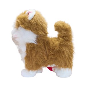 عروسک رباتیک گربه پشمالو موزیکال سنسور دار با دسته ی کنترلی رنگ قهوه ای مدل 5535_اسباب بازی