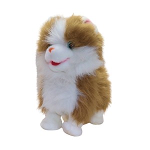 عروسک رباتیک گربه پشمالو موزیکال سنسور دار با دسته ی کنترلی رنگ قهوه ای مدل 5535_اسباب بازی