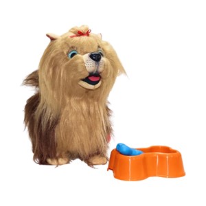 عروسک رباتیک سگ پشمالو موزیکال سنسور دار با دسته ی کنترلی رنگ قهوه ای مدل 5535_اسباب بازی