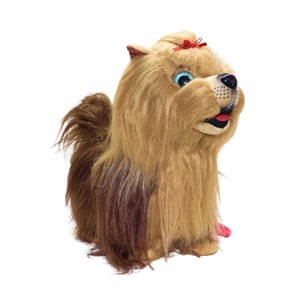 عروسک رباتیک سگ پشمالو موزیکال سنسور دار با دسته ی کنترلی رنگ قهوه ای مدل 5535_اسباب بازی