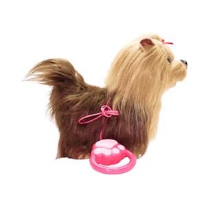 عروسک رباتیک سگ پشمالو موزیکال سنسور دار با دسته ی کنترلی رنگ قهوه ای مدل 5535_اسباب بازی