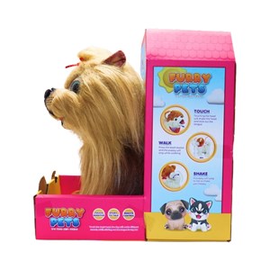 عروسک رباتیک سگ پشمالو موزیکال سنسور دار با دسته ی کنترلی رنگ قهوه ای مدل 5535_اسباب بازی