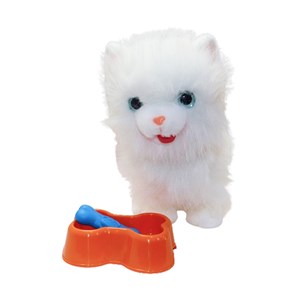 عروسک رباتیک گربه پشمالو موزیکال سنسور دار با دسته ی کنترلی رنگ سفید مدل 5535_اسباب بازی