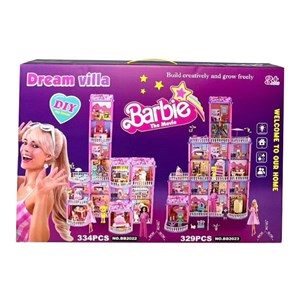 ست خانه عروسکی باربی 6 طبقه  همراه با وسایل و عروسک مدل BB2023_اسباب بازی