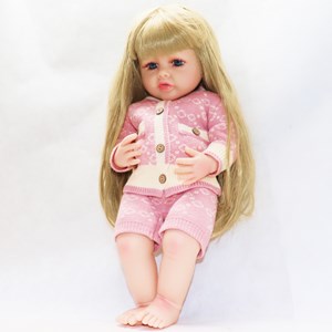 عروسک سیلیکونی دختر بچه 50 سانتی سخنگو با لباس زمستانی_اسباب بازی