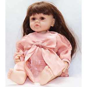 عروسک سیلیکونی دختر بچه 50 سانتی سخنگو با کلاه صورتی_اسباب بازی