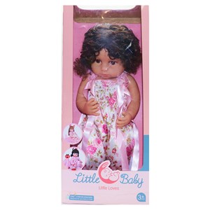 عروسک سیلیکونی دختر بچه 50 سانتی سخنگو با گل سر صورتی_اسباب بازی