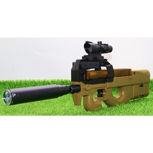 تفنگ اسباب‌ بازی شارژی تیر ژله‌ ای با نور LED و صدای شلیک مدل FNP90 SY509C_اسباب بازی