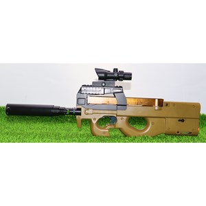 تفنگ اسباب‌ بازی شارژی تیر ژله‌ ای با نور LED و صدای شلیک مدل FNP90 SY509C_اسباب بازی