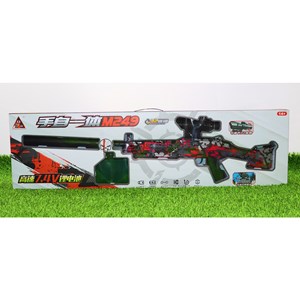 تفنگ اسباب‌ بازی شارژی تیر ژله‌ ای دو حالته با دوربین رنگ قرمز مدل M249 554B_اسباب بازی