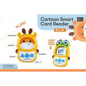فلش کارت صوتی آموزشی با 112 کارت دو طرفه انگلیسی طرح گوزن مدل Smart Cartoon Card Reader 8804_اسباب بازی