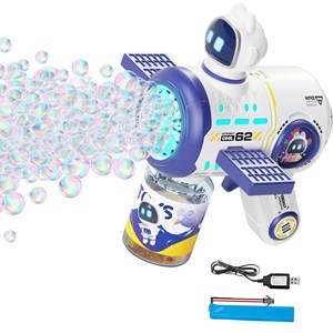 تفنگ اسباب بازی حباب ساز شارژی چراغ دار طرح سفینه فضایی مدل Bubble Gun 8109_اسباب بازی