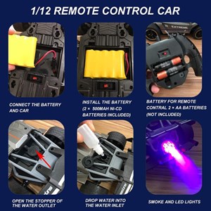  ماشین کنترلی شارژی دودزا 1:12 مدل Spray Car 804-15A_اسباب بازی
