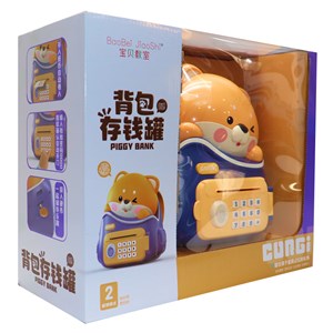 گاوصندوق اثر انگشتی رمز دار باتری خور طرح خرس مدل MINI BANK 33822_اسباب بازی