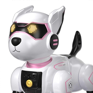 ربات سگ کنترلی رنگ سفید صورتی مدل 3010